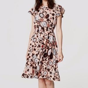 LOFT Floral A-Line Dress | Size M (Petite)